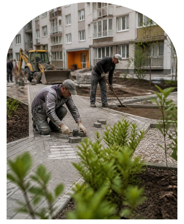 Благоустройство двора многоквартирного дома в Элисте